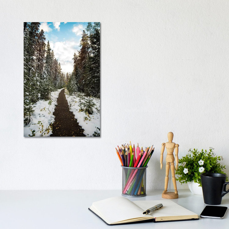 Winter Path by Lucas Moore - Wrapped Canvas Print, 20.32 cm H x 30.48 cm W