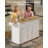55" Kitchen Island with 5 Wheels, Storage & Flip-Top Trash Can-1262231514