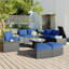 Ensemble de canapé modulaire d'extérieur en rotin 10 pièces, ensemble de conversation en osier PE-1182181472-1182181475
