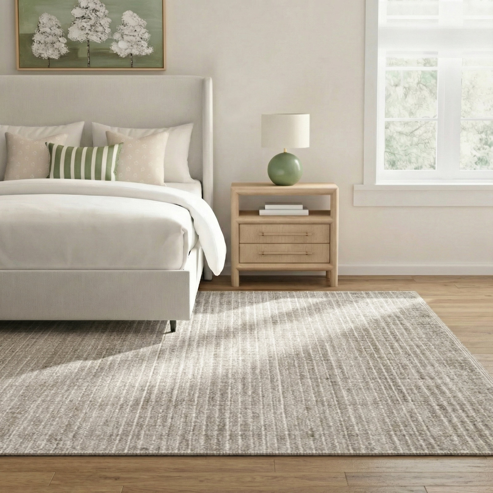 Shenade Stone Hand-Loomed Geometric Rug, Rectangle 9'6" x 13'6"