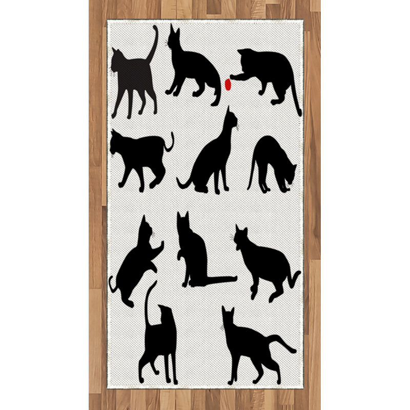 Cat High Density Long Fiber Poly Threads Decorative Area Rug Carpet, Rectangle 2'7" x 5'