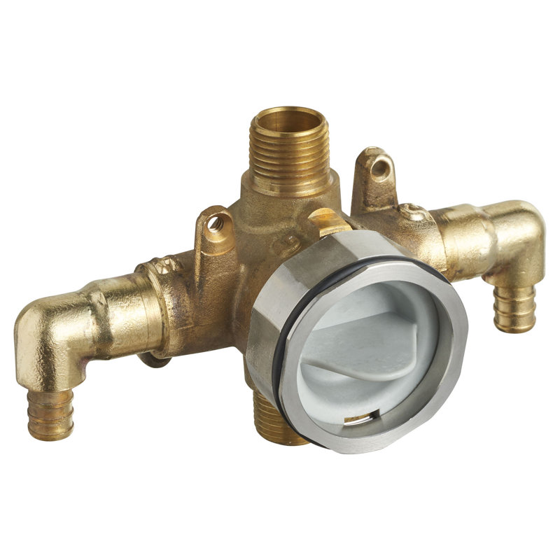 Compact Brass Shower Rough-In Valve with PEX Elbows