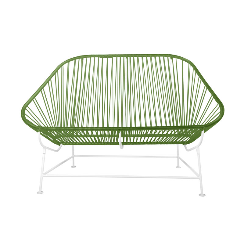 InLove Indoor/Outdoor Handmade Loveseat, Cactus/White