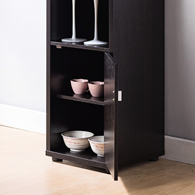 Unité de bar rouge avec porte-bouteille et étagère en verre