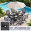 Ensemble de mobilier de patio 7 pièces avec 6 chaises pivotantes en textilène