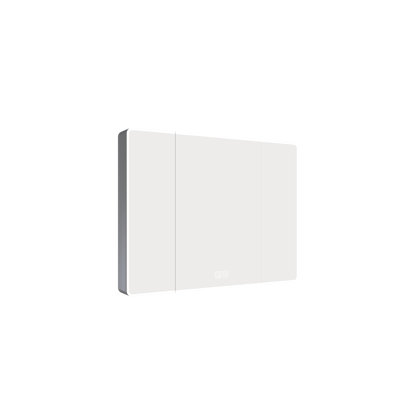 Miroir en aluminium pour pharmacie avec lumières DEL et fonction de désembuage
