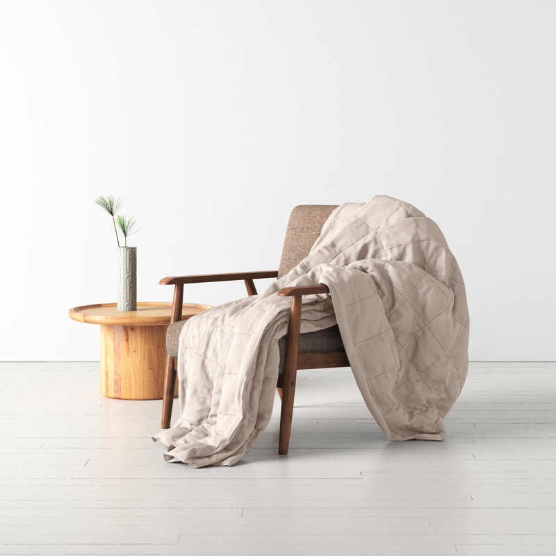 EcoPure Filled 100% Cotton Cover Solid Blanket, Full/Queen, Cream