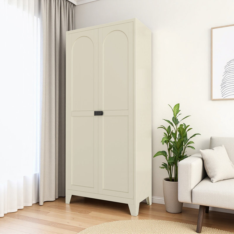 Armoire avec serrure, 2 portes et tablettes réglables