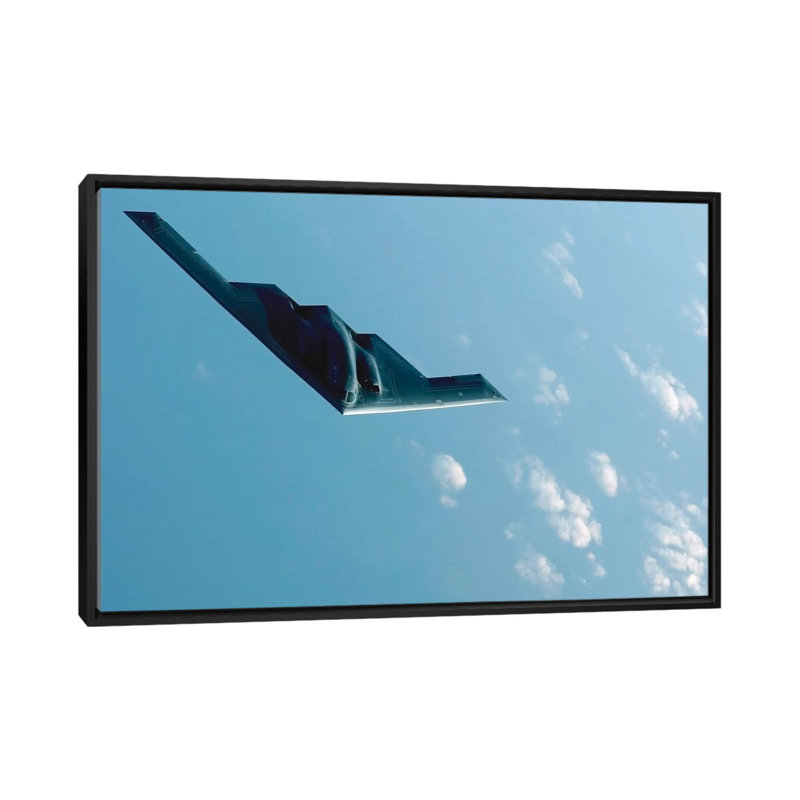 " B-2 Spirit " by Stocktrek Images, 18" H x 26" W x 1.5" D, Black Framed Canvas, No Mat