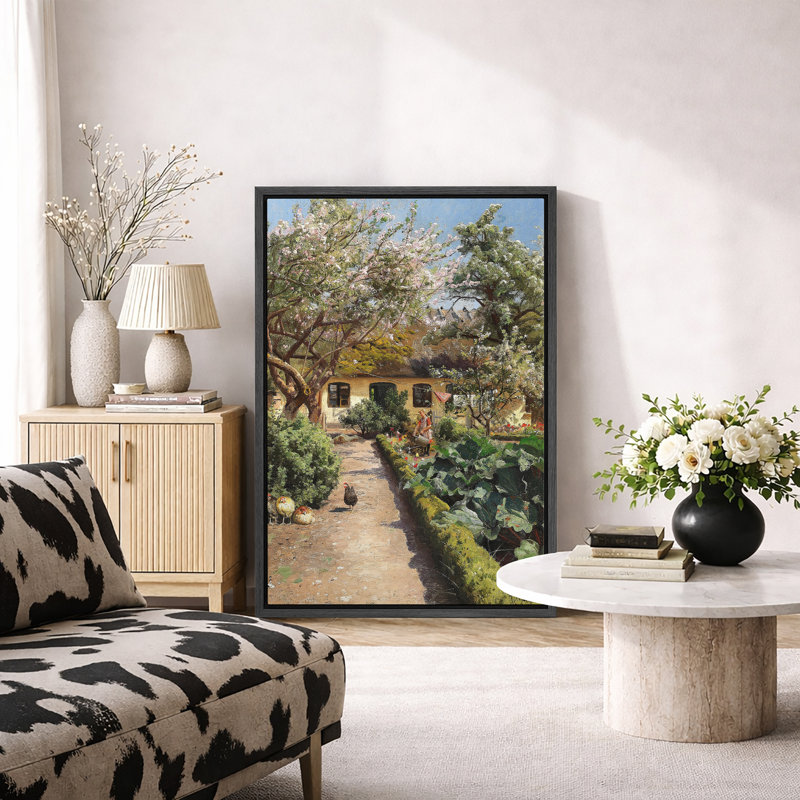 «Spring Cottage Garden Path», impression de fleurs en fleurs, photos d'art sur toile encadrées, H 36 po x l 24 po x P 1,5 po