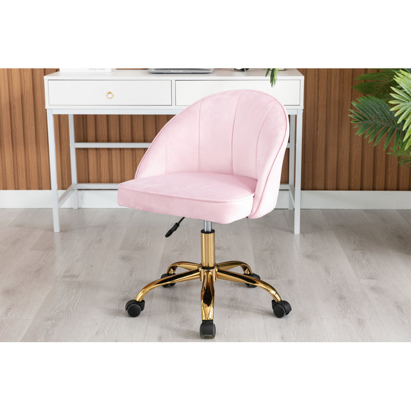 Marcellus Velvet Office Chair, Pink