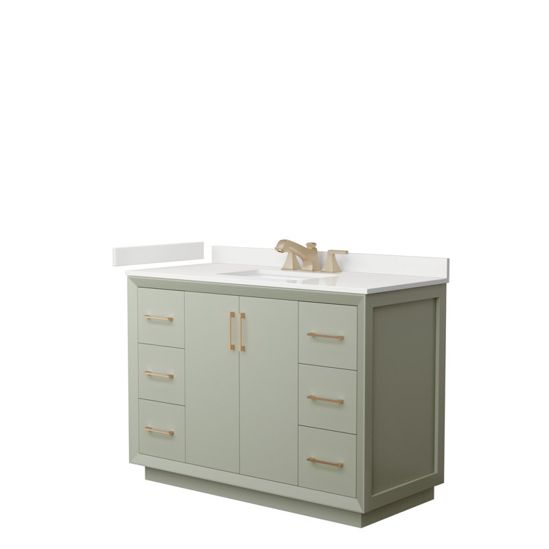 Strada 48 in. Single Vanity, WDX13350, Light Green, Matte Black