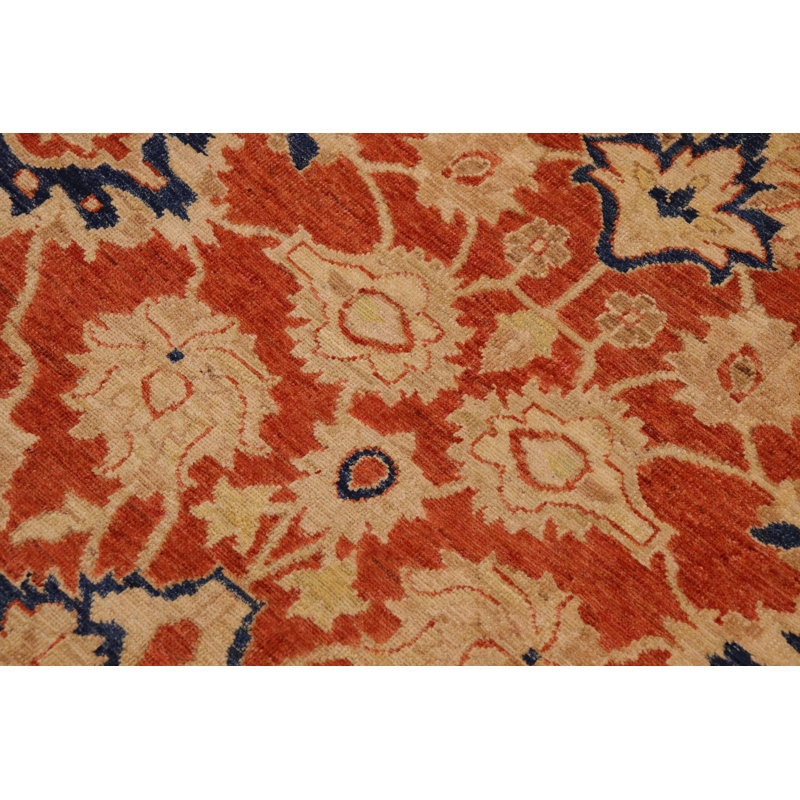 Laine orange / beige noué à la main 9 pi 5 po x 12 pi 2 po Dorn