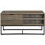 Table basse rectangulaire de style rustique avec rangement fonctionnel et durabilité en chêne noir
