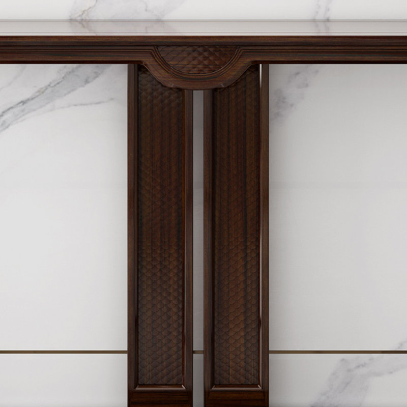 Console en bois massif de style chinois., H 34,4 po x l 59 po x P 14,9 po