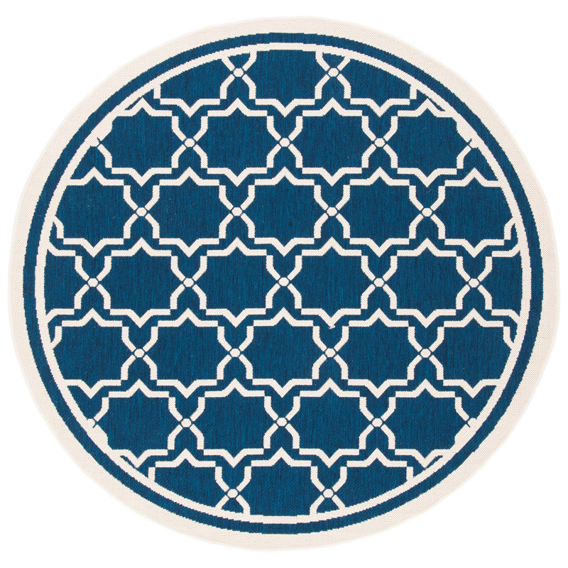 Dirks Performance Geometric Indoor/Outdoor Area Rug, Round 6'7"