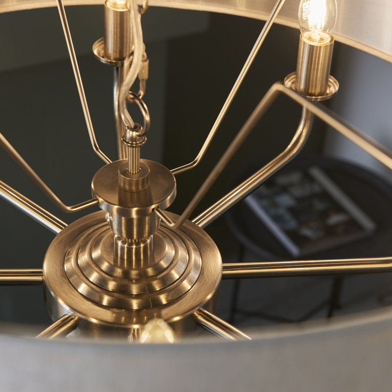 Landover 8 Light Chandelier, Brushed Chrome , Natural