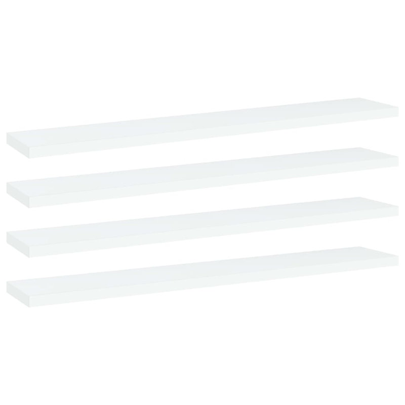 Adiy 4 Piece Wood Bracket Shelf, White, 1.5cm H x 60cm W x 10cm D
