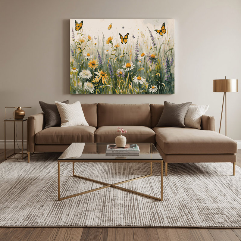 «Farm Summer Butterflies», art mural sur toile blanche, H 20 po x l 24 po