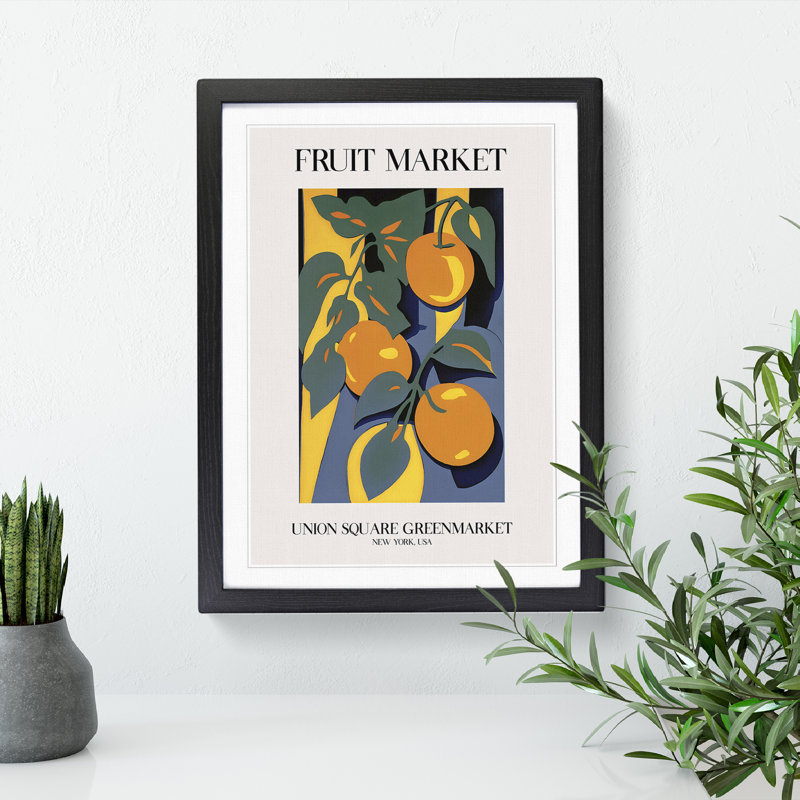Union Square Fruit Market Exhibition 2 - Single Picture Frame Print on Wood, 34cm H x 25cm W x 2cm D
