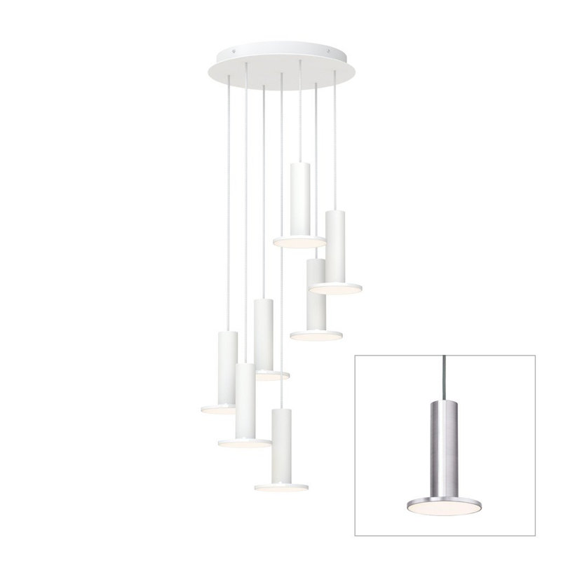 Lustre 7 lumières Cielo Hight Bright, Aluminium / gris