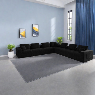 Canapé modulaire moderne en mousse de velours côtelé Compression Sectionals