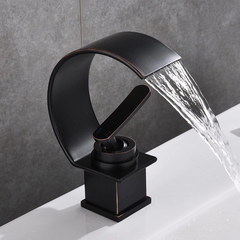 Funston Mono Basin Mixer, Black/Gold