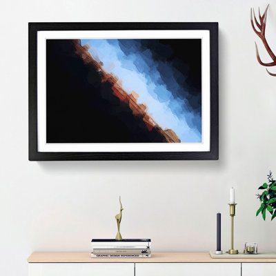 Horizon in Orange & Blue in Abstract - Picture Frame Graphic Art Print