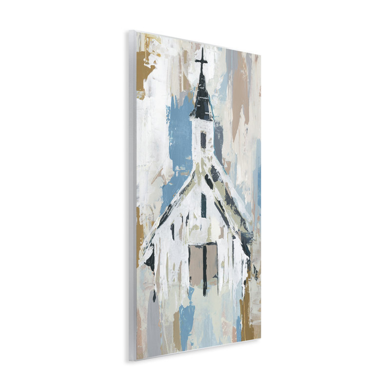 Motif abstrait de maison de campagne patinée, H 19 po x l 13 po