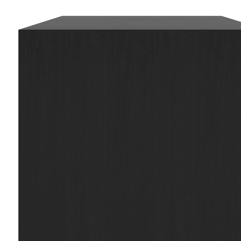 59.2" Console Table With Unique Striped Design, MDF Narrow Entryway Table, Paulownia Solid Wood Veneer, Black