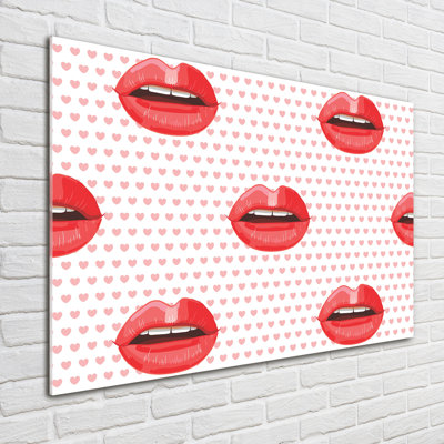 Red Lips - Unframed Art Prints on Glass