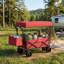 Chariot utilitaire pliable robuste à capacité de charge de 220 lb avec roues antidérapantes tout-terrain résistantes à l'usure, auvent amovible de protection contre les rayons UV-128590402