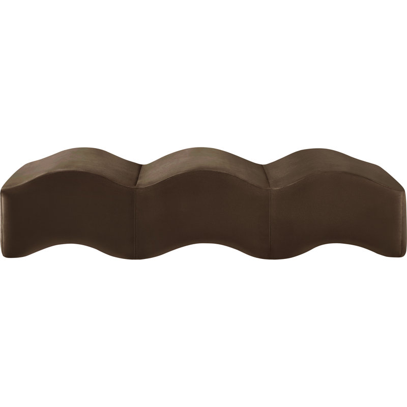 Banc en velours Leavon, Velours brun