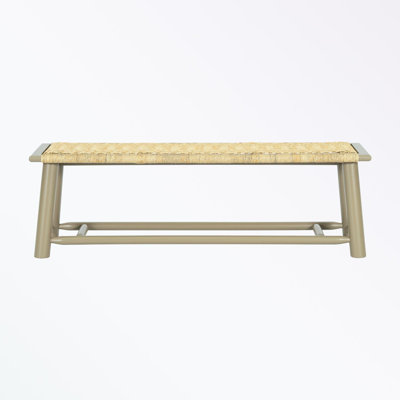 benches with Rattan seat and wooden legs