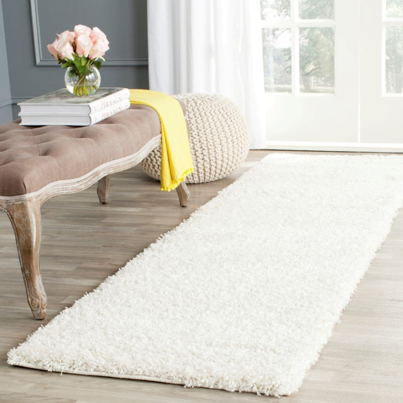 Tapis ivoire à poils longs Martelange, Rectangulaire 3 pi x 5 pi
