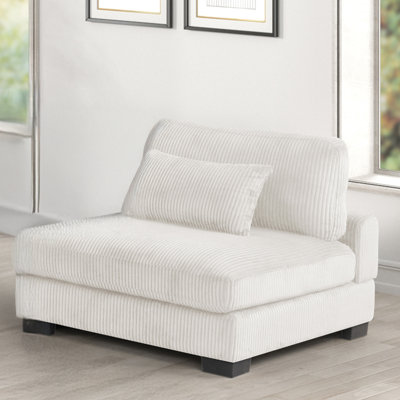 Chaise avec accoudoirs rembourrée Bentley en velours côtelé de style moderne Bentley