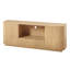 Meuble télé 64 po, buffet arrondi, armoire de rangement, armoire à rayures verticales en bois 64 po