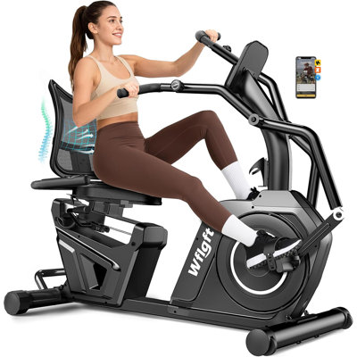 Recumbent Exercise Bikes for Home,Stationary Bike with Arm Exerciser,Smart Bluetooth App,16 Level Magnetic Resistance
