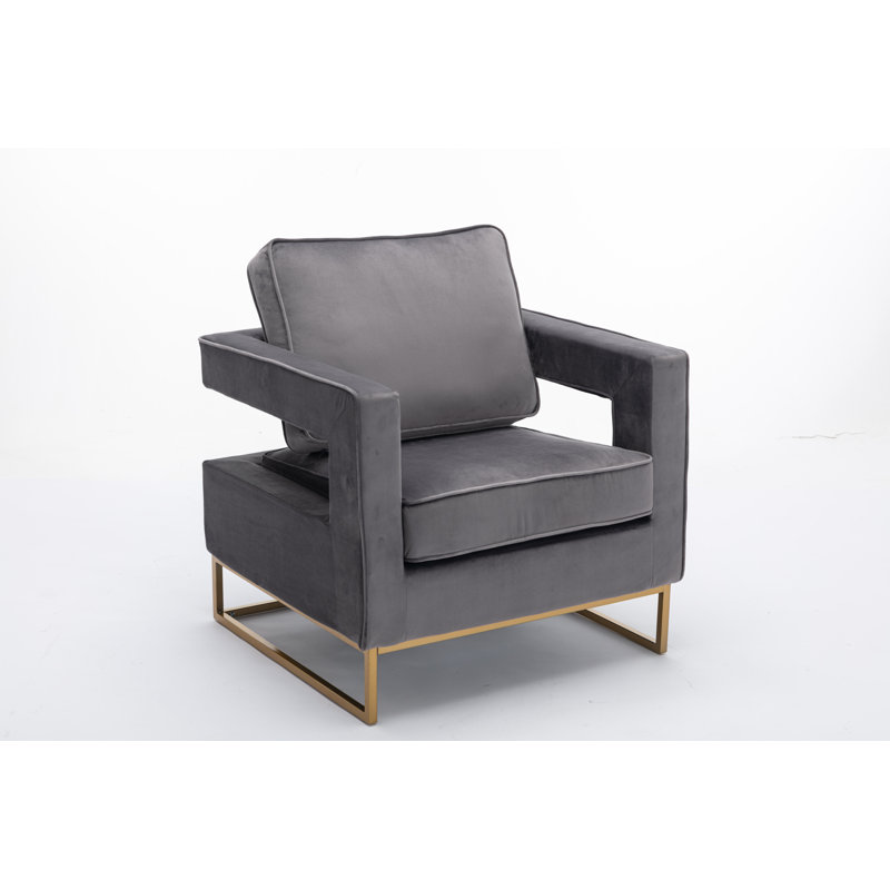 Velvet Armchair, Gray