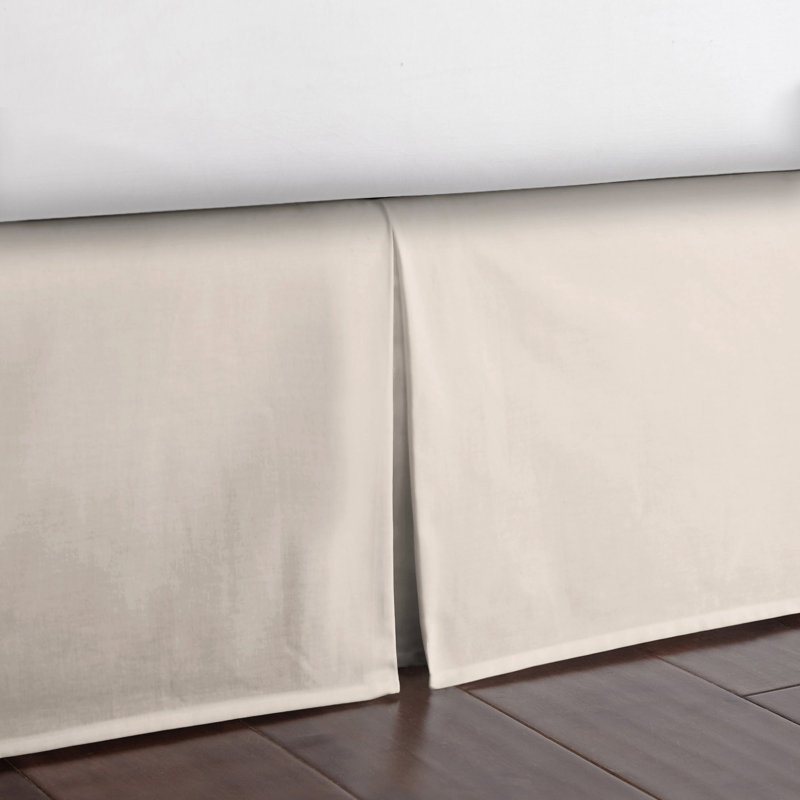 Essentials Ivory King Bed Skirt 18" Drop, 15", King