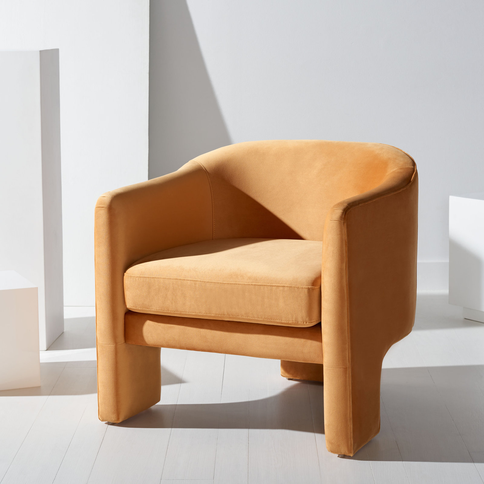 Upland Armchair, Mustard Velvet