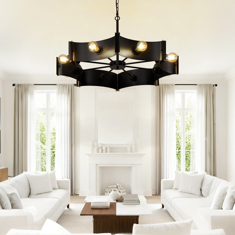 8 - Light Dimmable Geometric Chandelier
