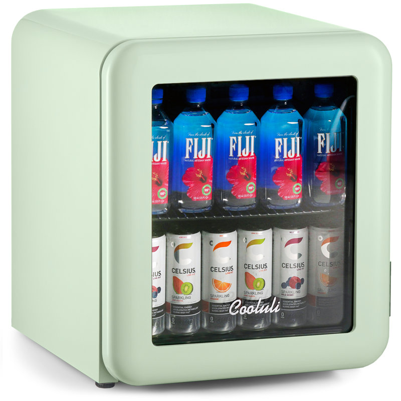 Cooluli Decor 1.7 Cubic Foot Glass Beverage Cooler, Green