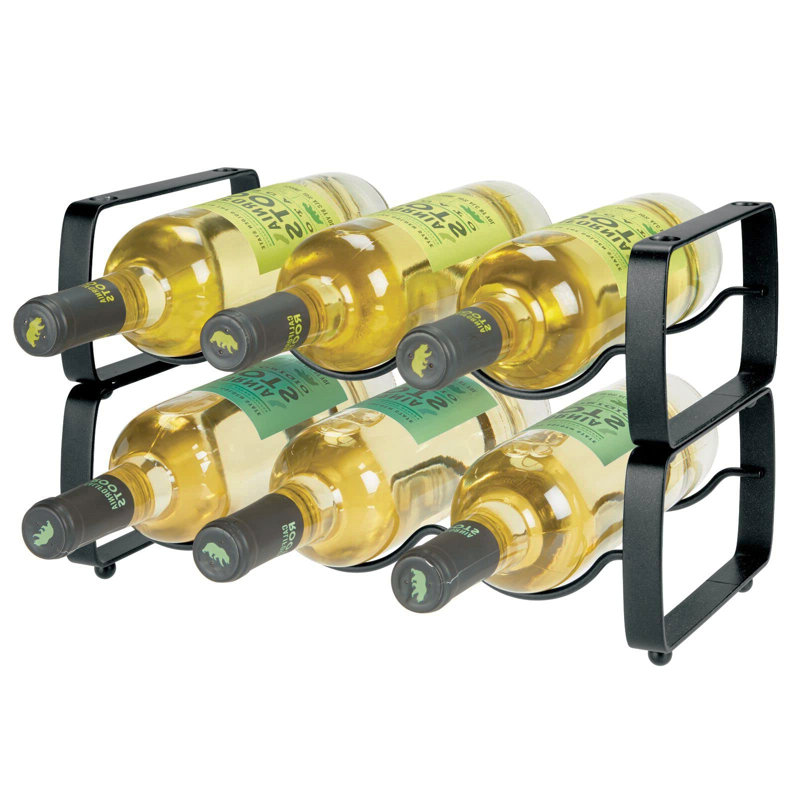 Sandnes 6 Bottle Tabletop Wine Bottle Rack, Matt Black