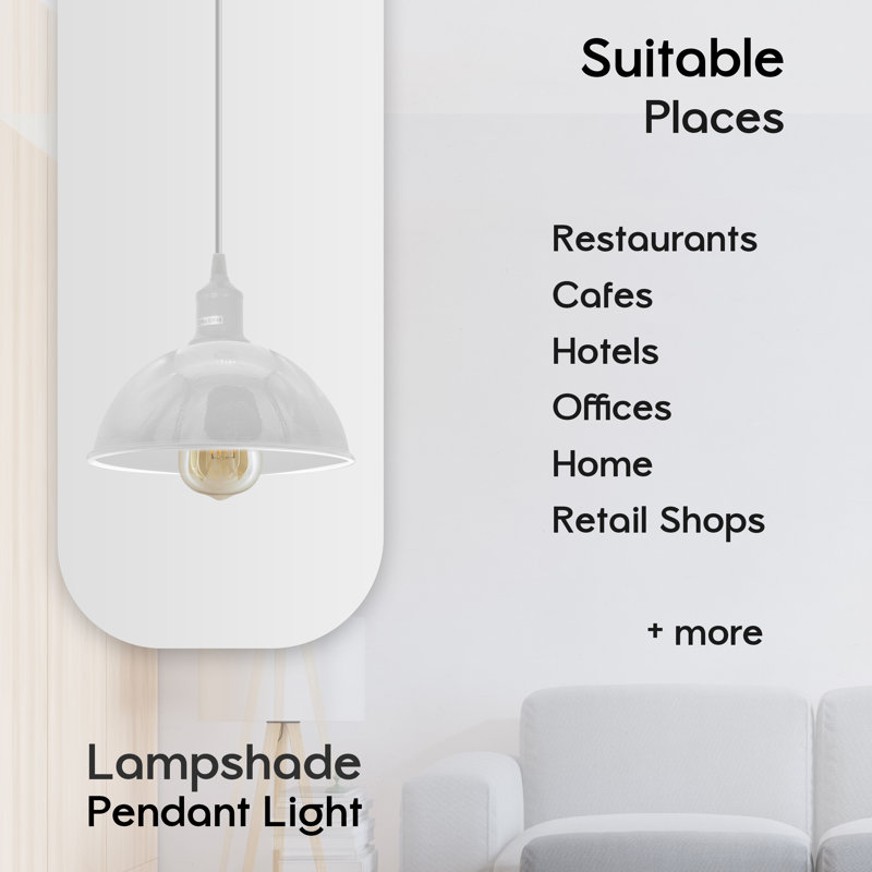 Gingras 2 - Light White Single Pendant, White, No