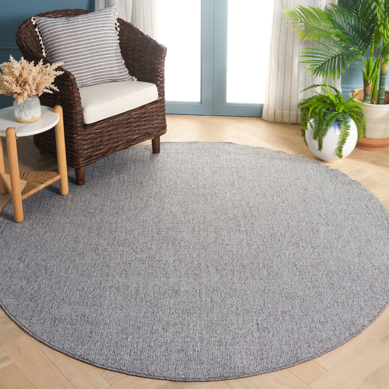 Tapis de couleur unie Achiles River Performance, Rond 6 pi 7 po