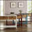 Teal Console Table with Bottom Shelf
