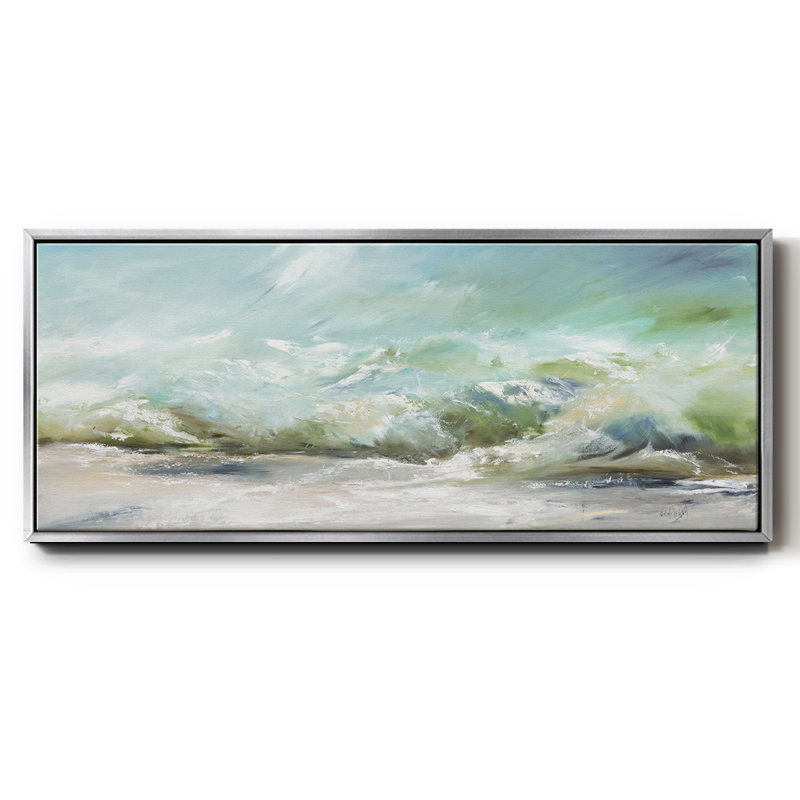 The Wave V1- Framed Canvas, 24" H x 60" W