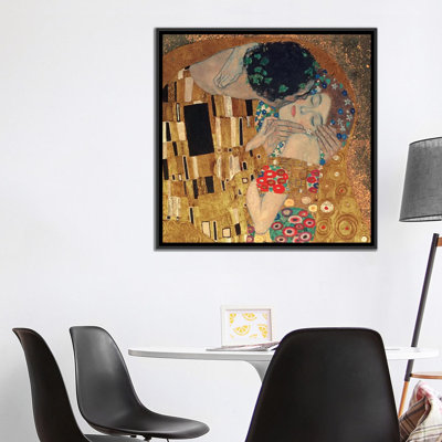 «Il Bacio, Square Détail» par Gustav Klimt, impression sur toile tendue