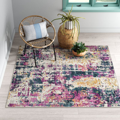 Christa Abstract Ivory/Blue Area Rug